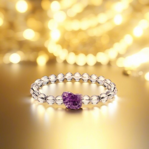 Amethyst Purple Aura Talisman Bracelet