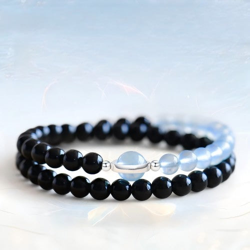 Comeback Obsidian & Aquamarine Career Bracelet