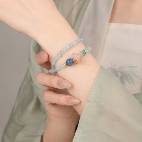 Exam Success & Peaceful Luck Aquamarine Bracelet