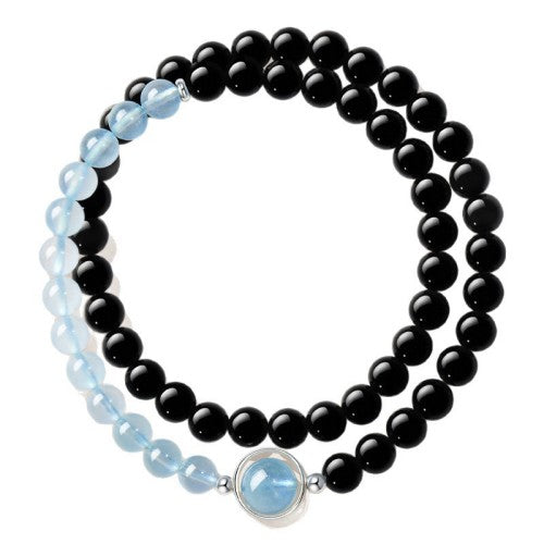 Comeback Obsidian & Aquamarine Career Bracelet